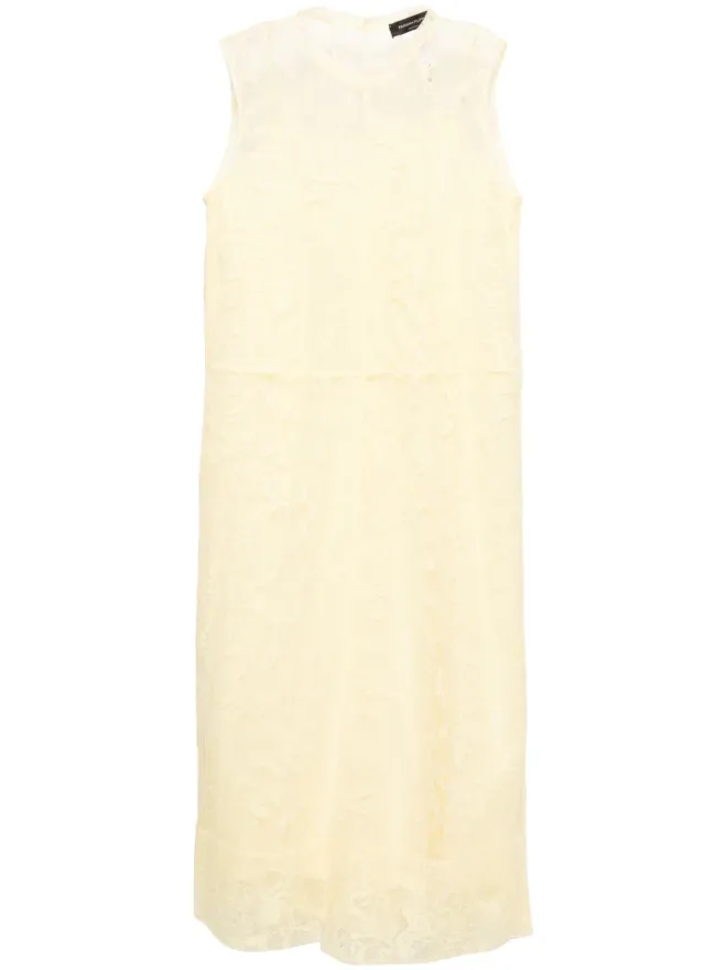 Fabiana Filippi Fabiana Filippi ノースリーブ レース ミディドレス - イエローの商品画像