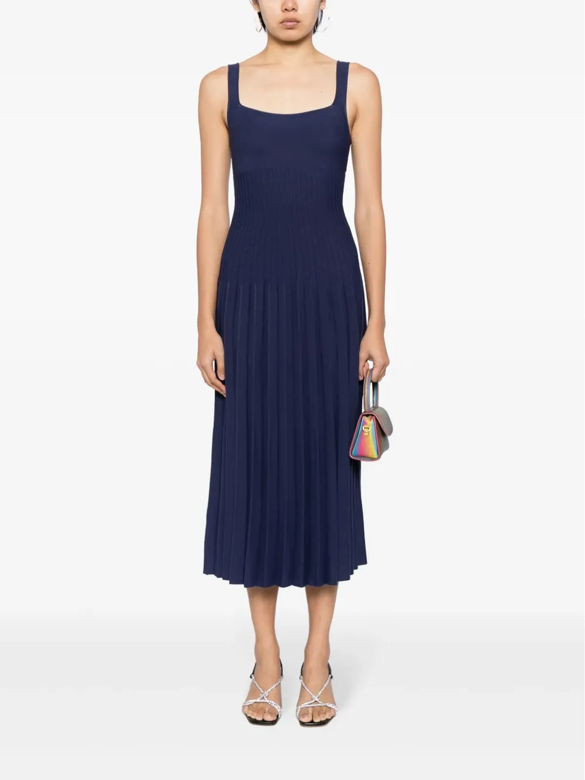 STAUD Ellison pleated midi dress - 画像2