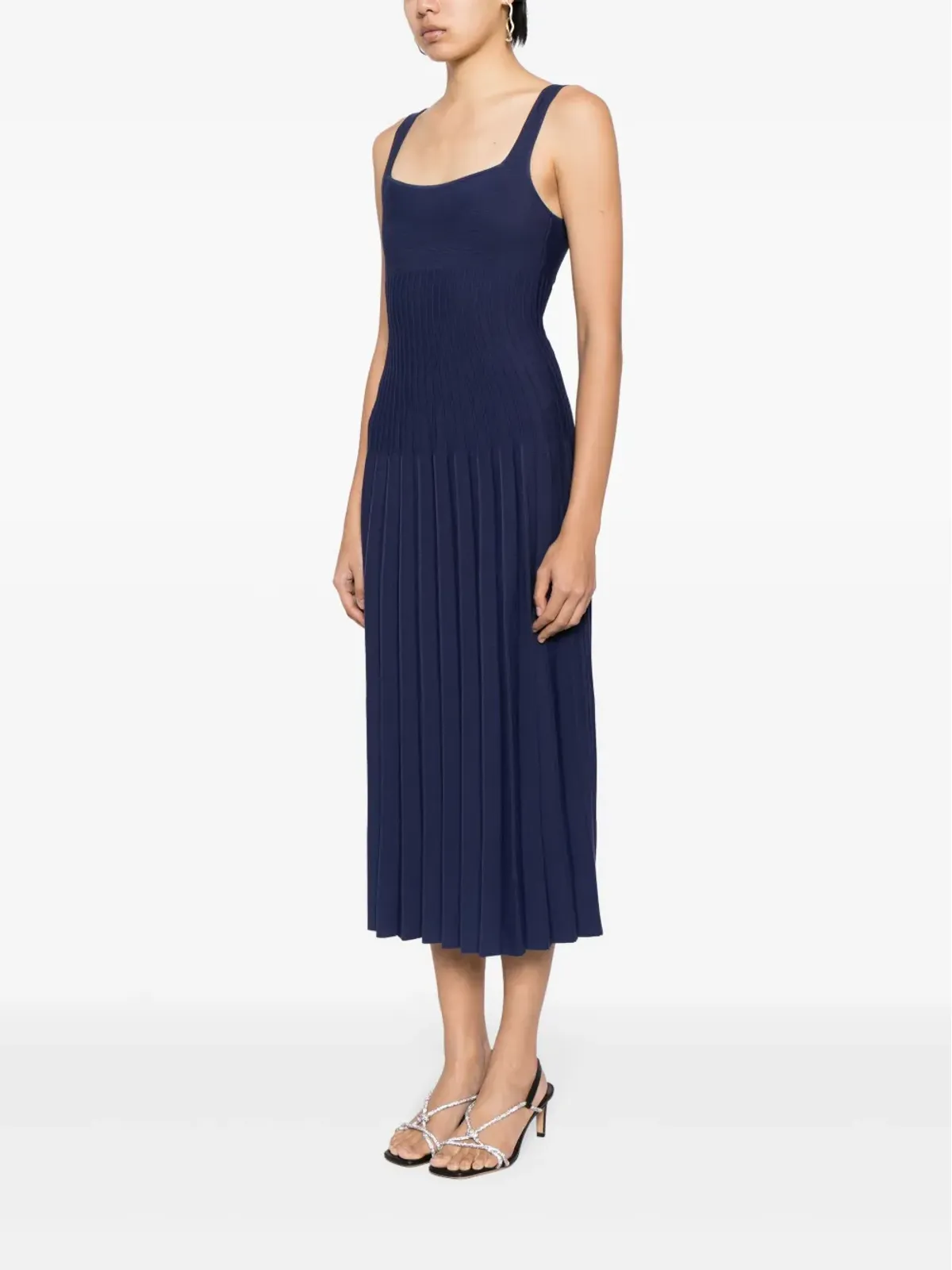 STAUD Ellison pleated midi dress - 画像3