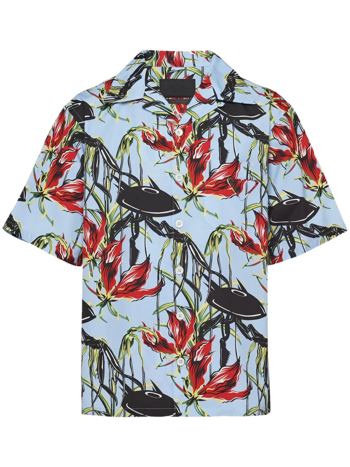 Prada UFO-print コットンシャツ - ブルー - 画像1