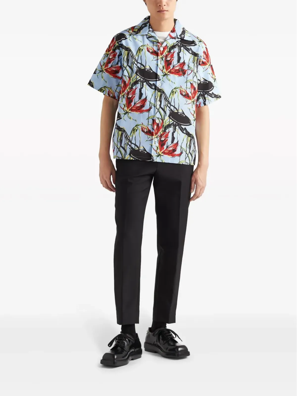 Prada UFO-print コットンシャツ - ブルー - 画像2