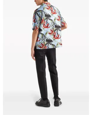 Prada UFO-print コットンシャツ - ブルー - サムネイル3