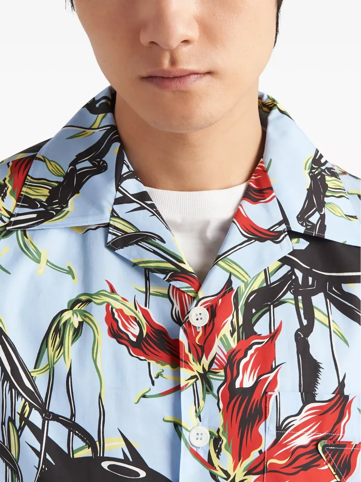 Prada UFO-print コットンシャツ - ブルー - 画像4