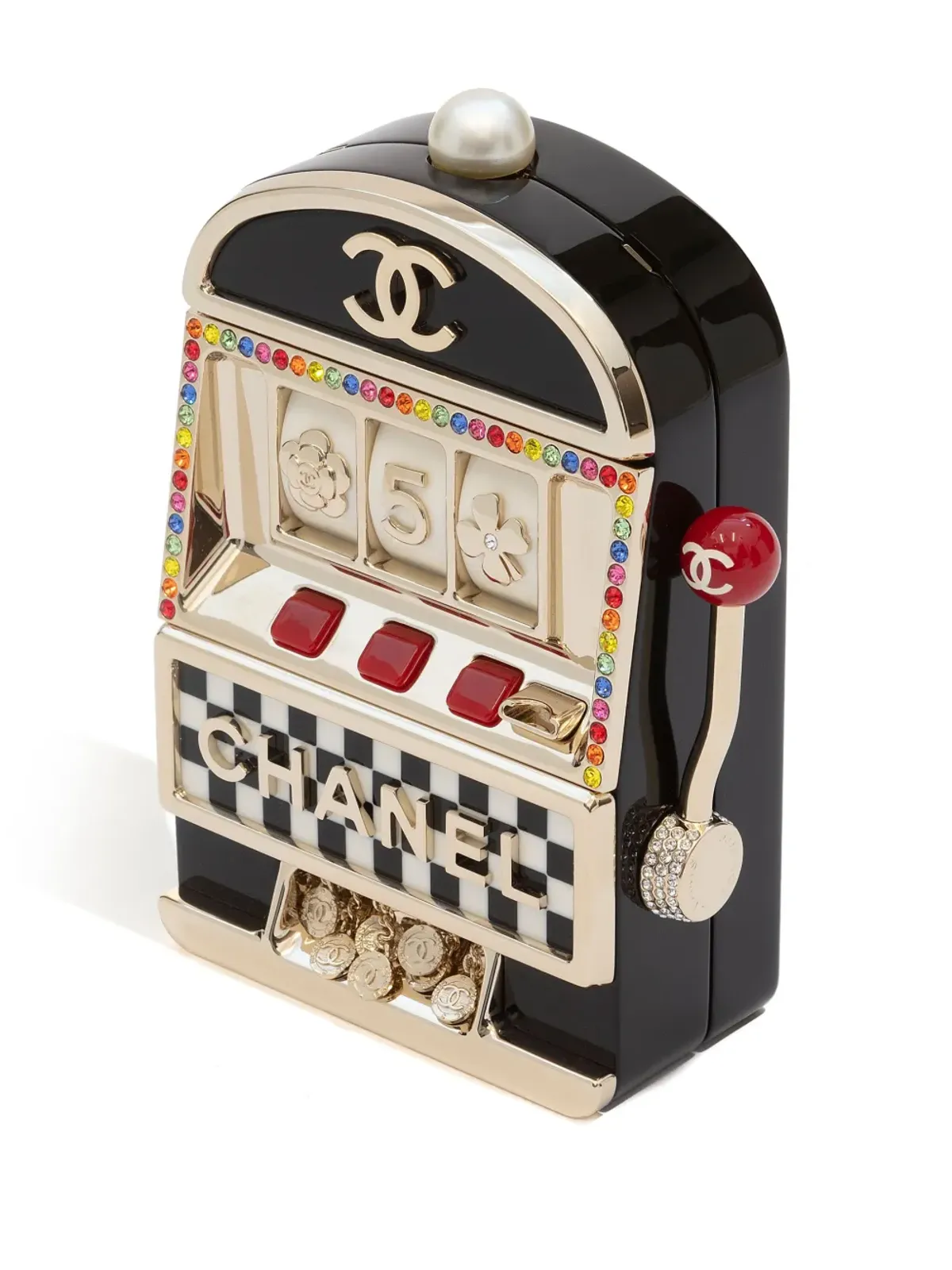 CHANEL Pre-Owned 2023 スロットマシン・カジノ クラッチバッグ - ブラック - 画像2