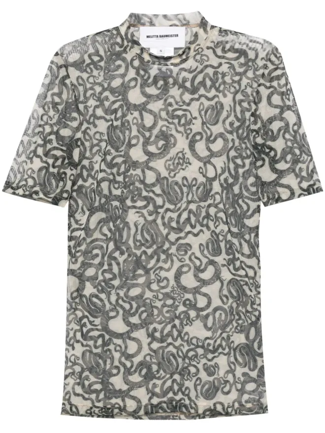 Melitta Baumeister Melitta Baumeister 蛇柄セミシアーTシャツの商品画像