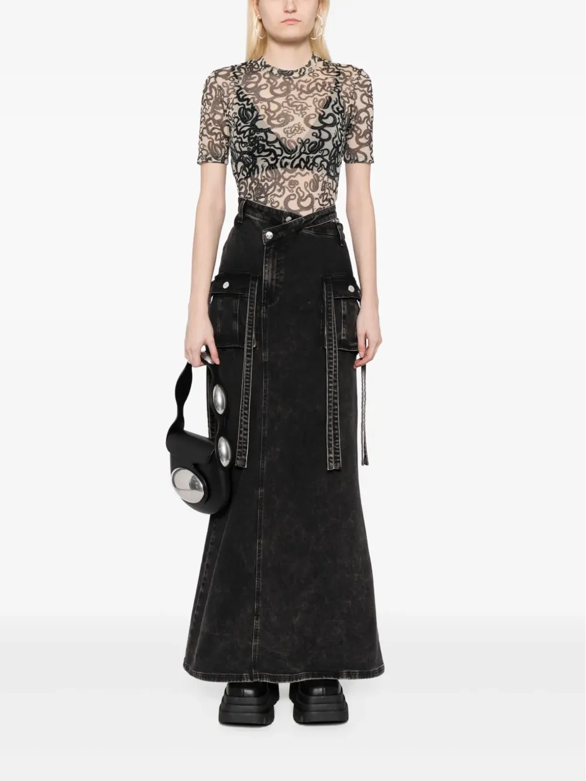 Melitta Baumeister 蛇柄セミシアーTシャツ - 画像2