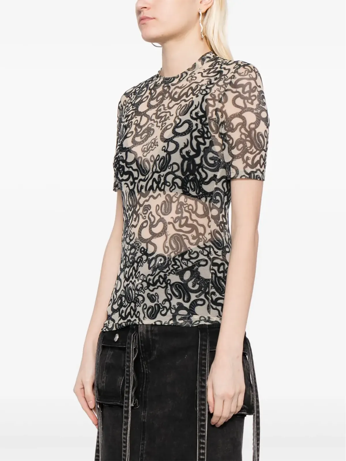 Melitta Baumeister 蛇柄セミシアーTシャツ - 画像3
