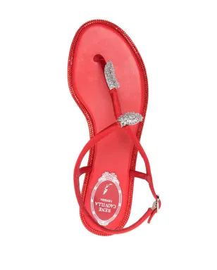 René Caovilla Katy crystal-embellished sandals - Red - サムネイル4