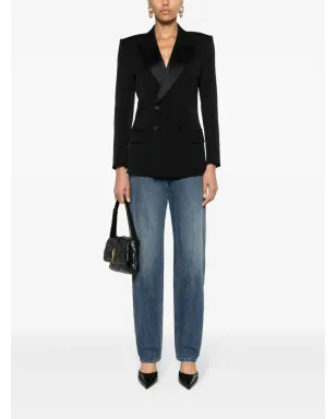Saint Laurent ピークドラペル ダブルブレスト ブレザー - サムネイル2