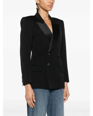 Saint Laurent ピークドラペル ダブルブレスト ブレザー - サムネイル3