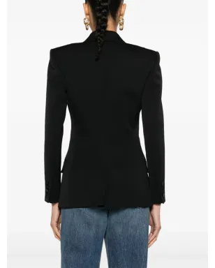 Saint Laurent ピークドラペル ダブルブレスト ブレザー - サムネイル4