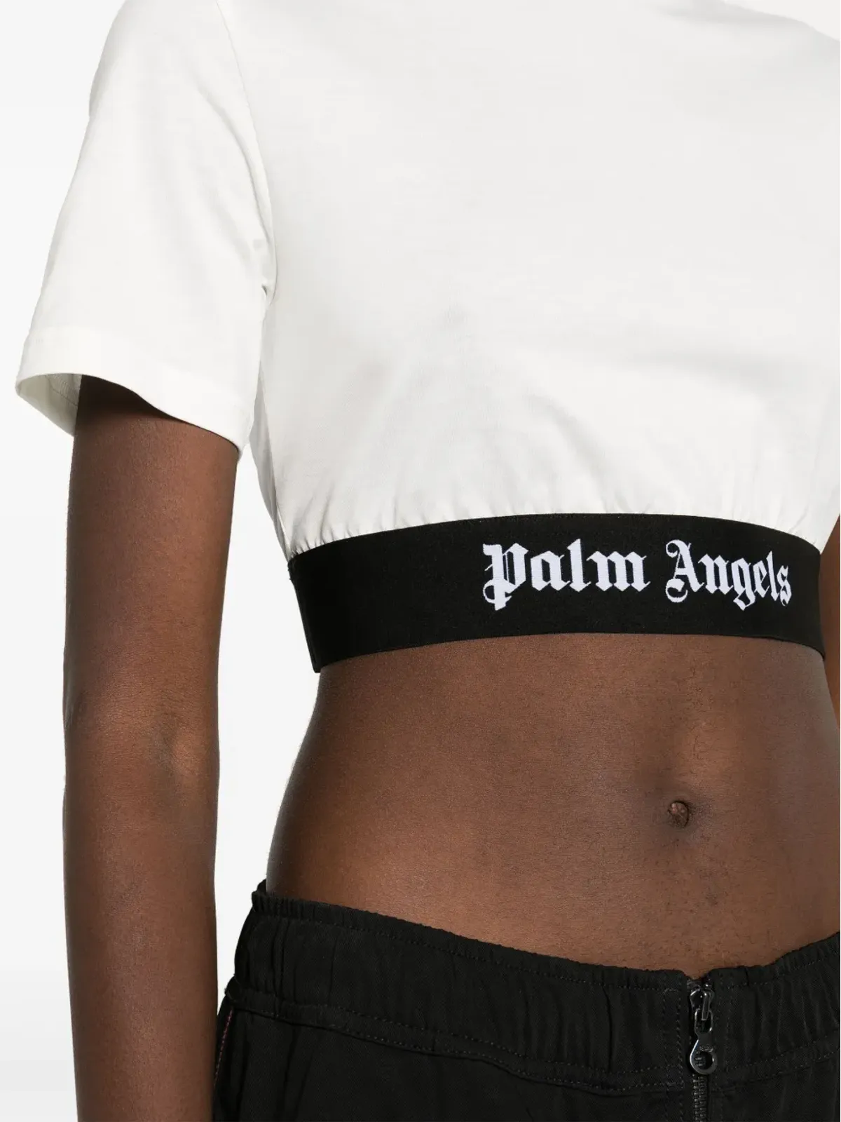 Palm Angels ロゴジャカード クロップド Tシャツ - 画像5