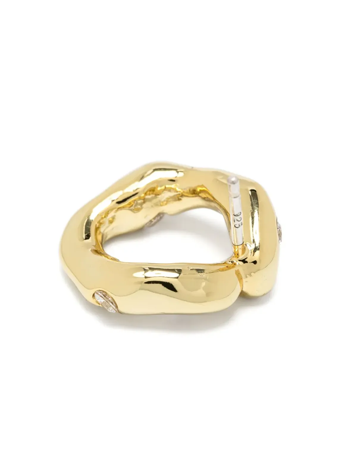 Vann Jewelry 不規則な円形クリスタル装飾ピアス - Gold - 画像2