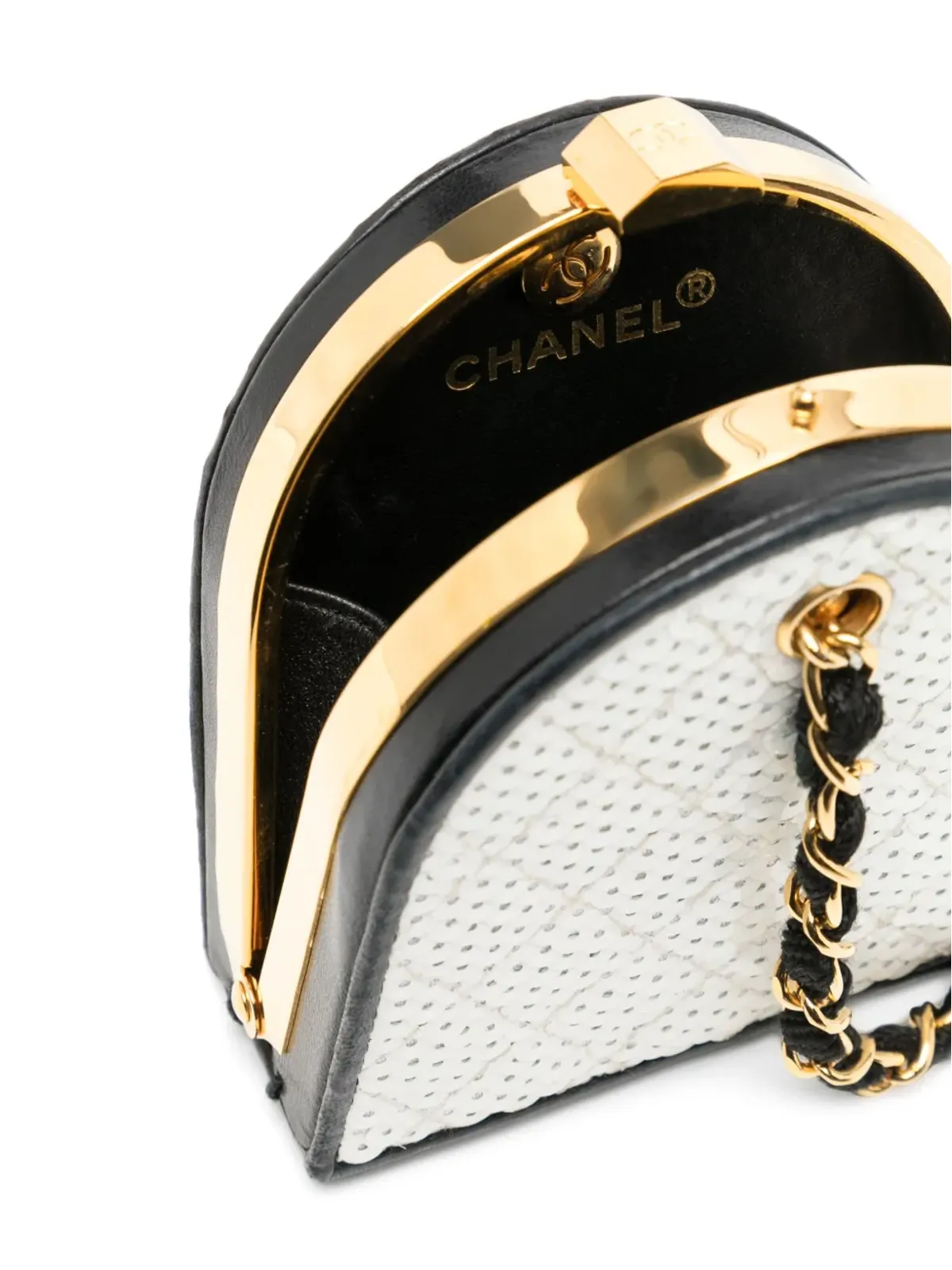 CHANEL ビンテージ シークイン装飾 クラッチバッグ - ホワイト - 画像5