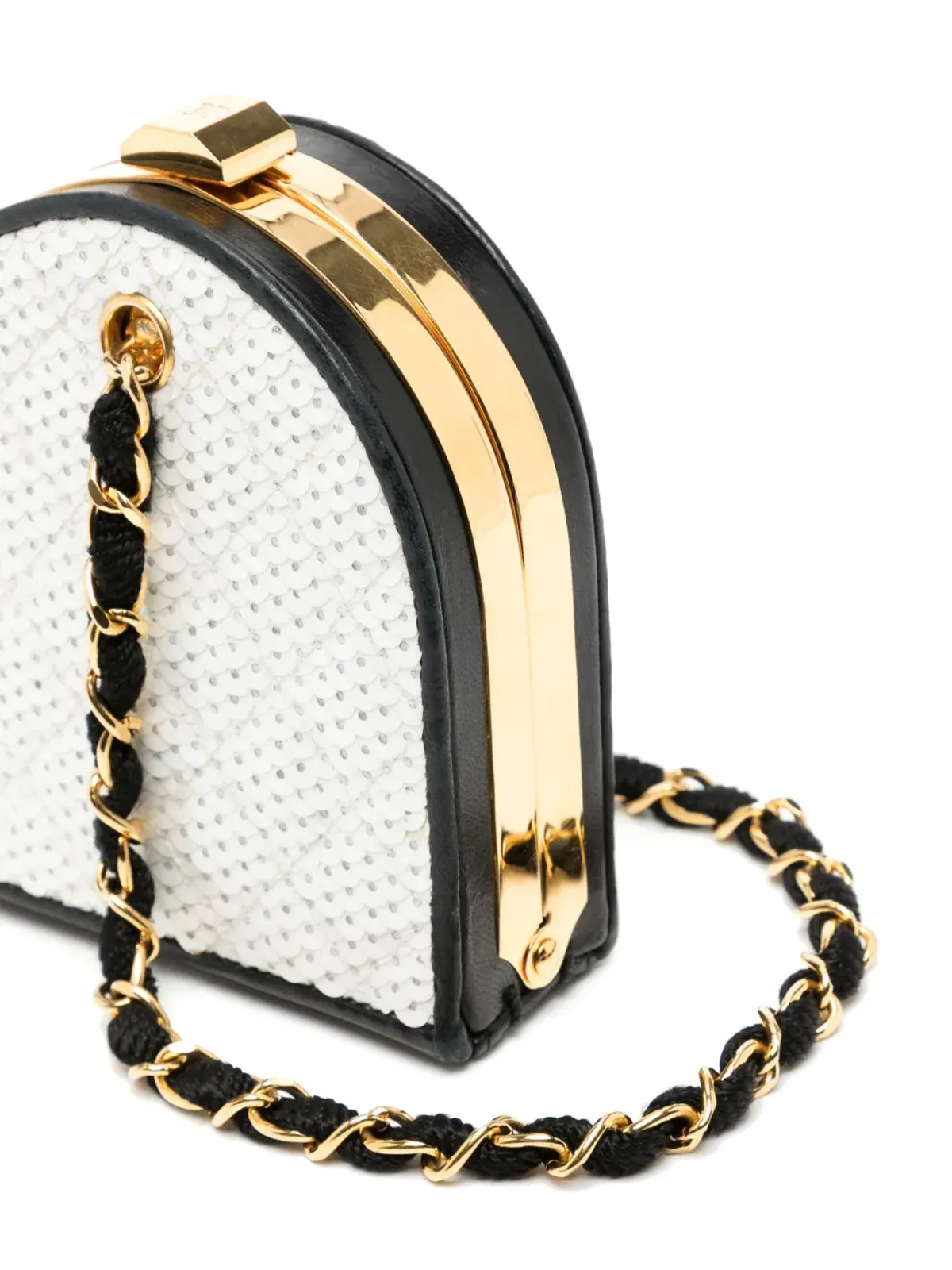 CHANEL ビンテージ シークイン装飾 クラッチバッグ - ホワイト - 画像4