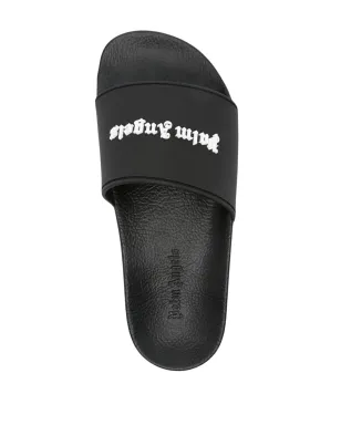 Palm Angels ロゴエンボス スライド ブラック - サムネイル4