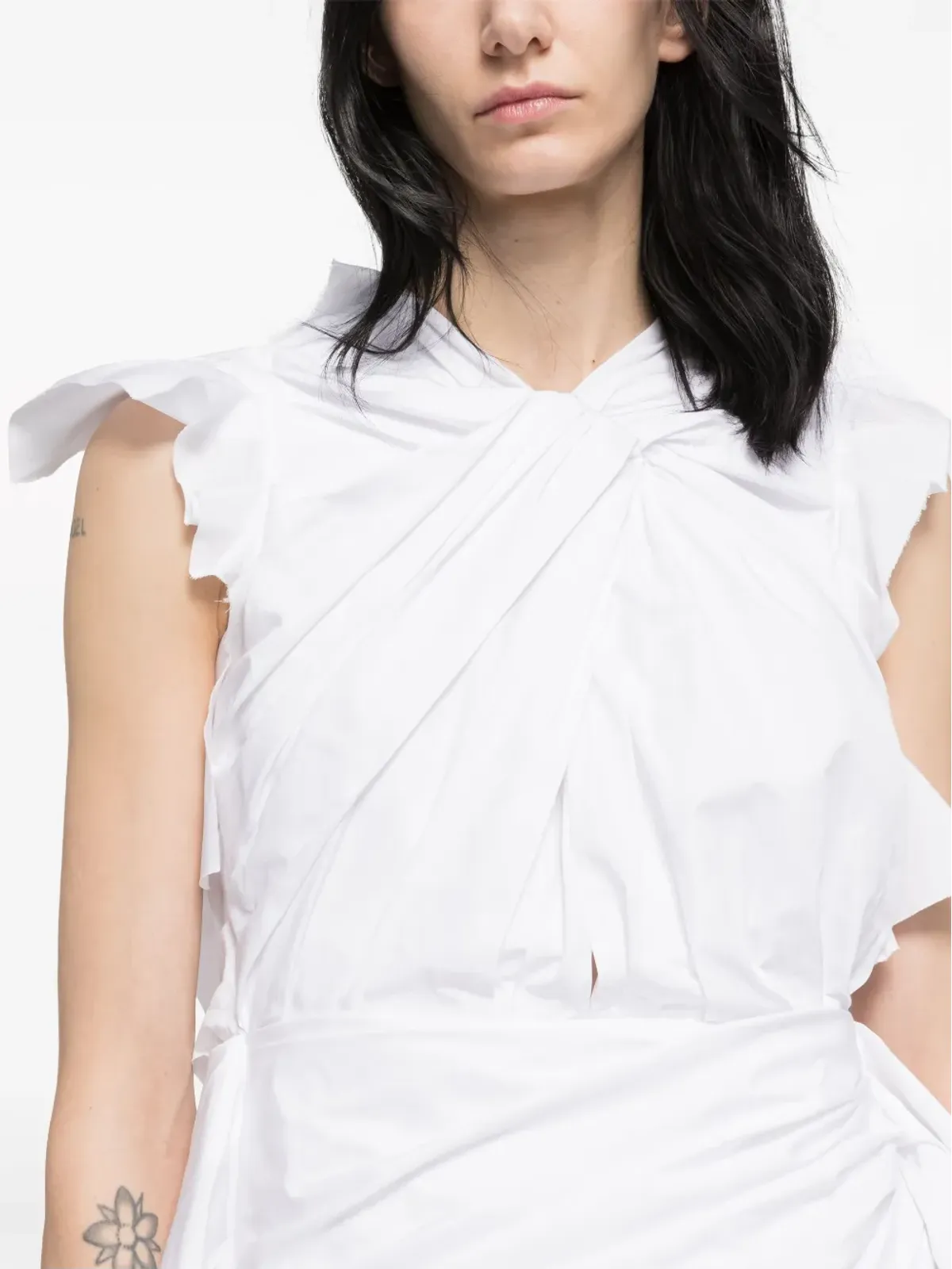 AZ FACTORY Calla Lily draped minidress - White - 画像4