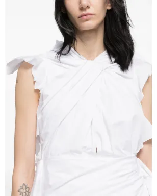 AZ FACTORY Calla Lily draped minidress - White - サムネイル4