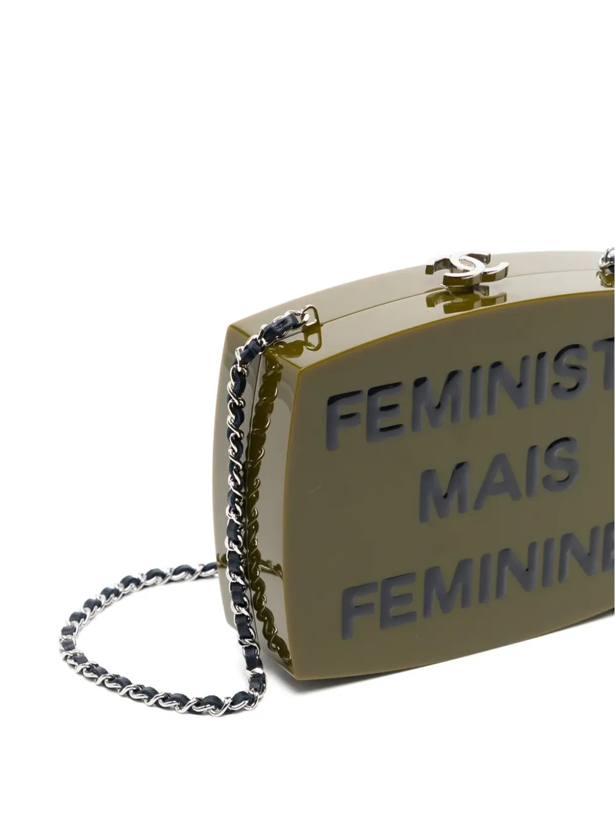 CHANEL ビンテージ Feministe Femenine クラッチバッグ - グリーン - 画像4