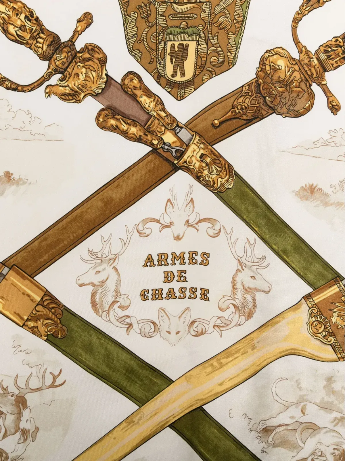 Hermès Pre-Owned 1970年代 Armes De Chasse シルクスカーフ - ブラック - 画像2