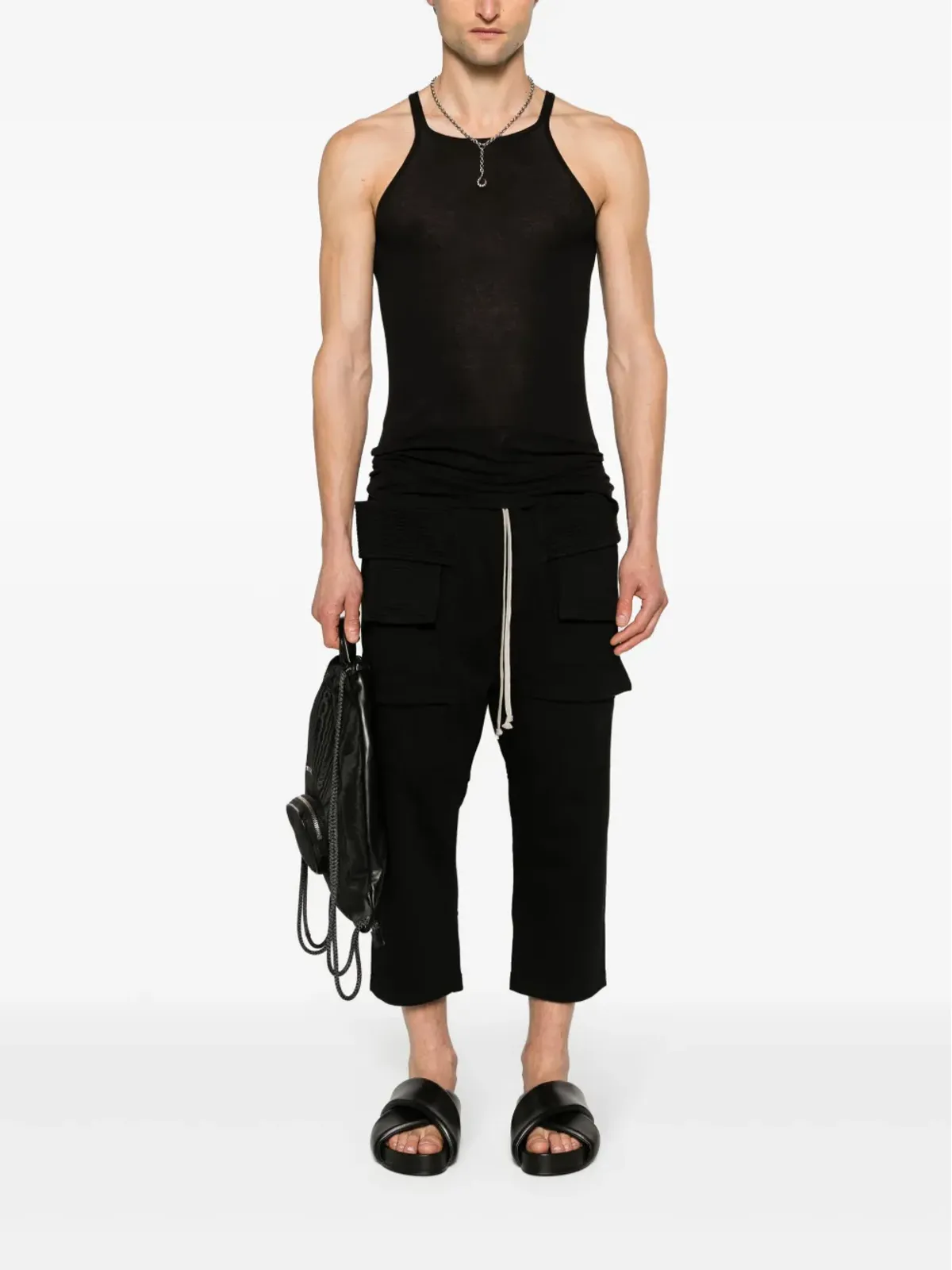 Rick Owens DRKSHDW レーサーバック コットン タンクトップ - ブラック - 画像2