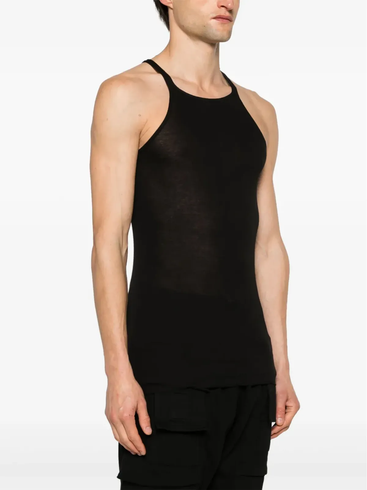 Rick Owens DRKSHDW レーサーバック コットン タンクトップ - ブラック - 画像3