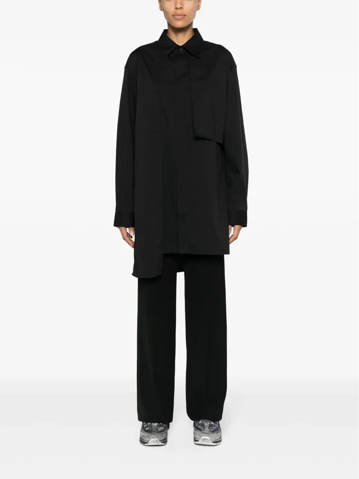 Y-3 レイヤード ポプリン シャツ - ブラック - 画像3