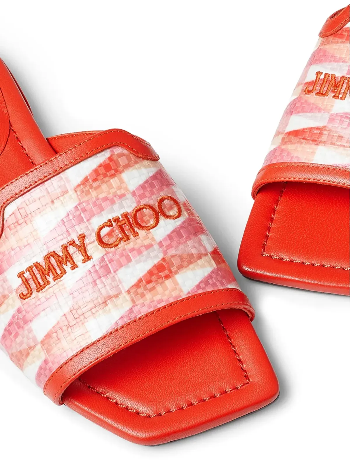 Jimmy Choo ナコ ダイヤモンドプリント スライド - レッド - 画像5