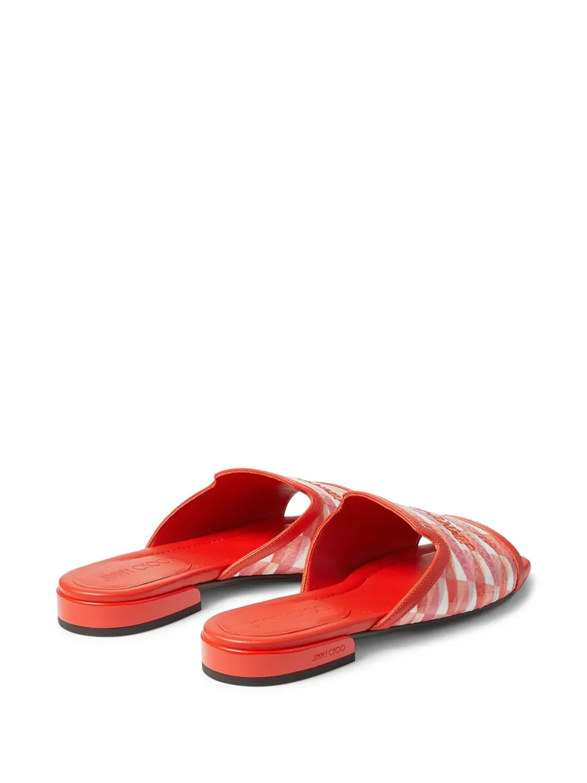 Jimmy Choo ナコ ダイヤモンドプリント スライド - レッド - 画像3
