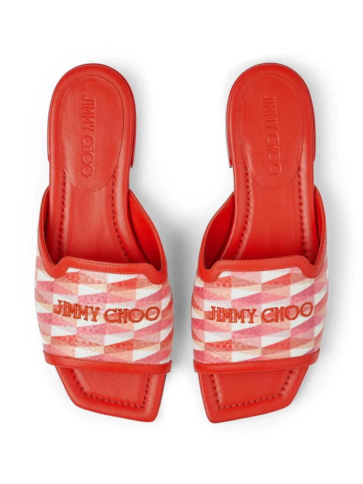 Jimmy Choo ナコ ダイヤモンドプリント スライド - レッド - 画像4