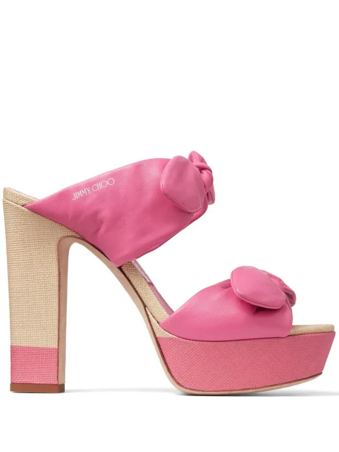 Jimmy Choo Jimmy Choo Rua 120mm プラットフォームミュール ピンクの商品画像