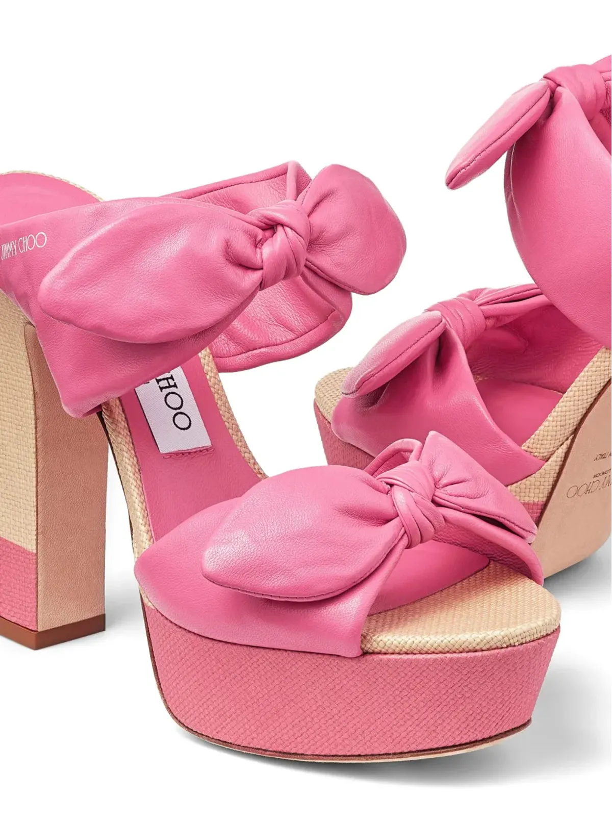 Jimmy Choo Rua 120mm プラットフォームミュール ピンク - 画像5