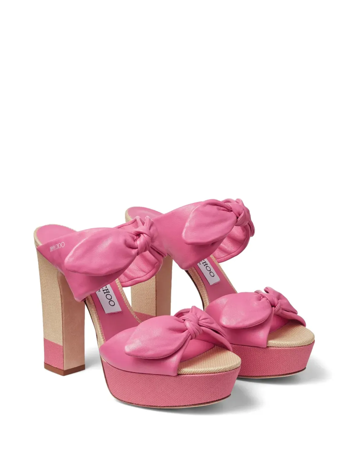 Jimmy Choo Rua 120mm プラットフォームミュール ピンク - 画像2