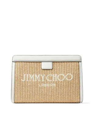 Jimmy Choo Avenue ロゴ刺繍 ウェーブン クラッチ - サムネイル1