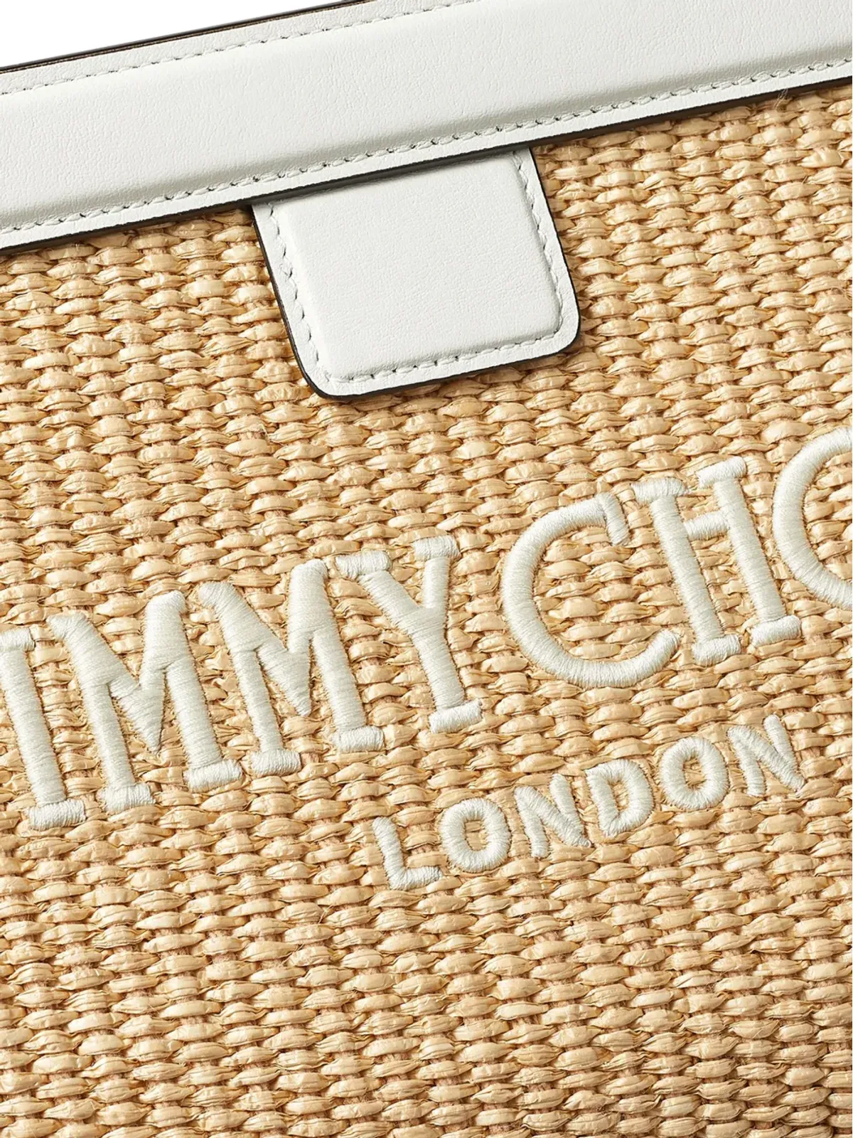 Jimmy Choo Avenue ロゴ刺繍 ウェーブン クラッチ - 画像5