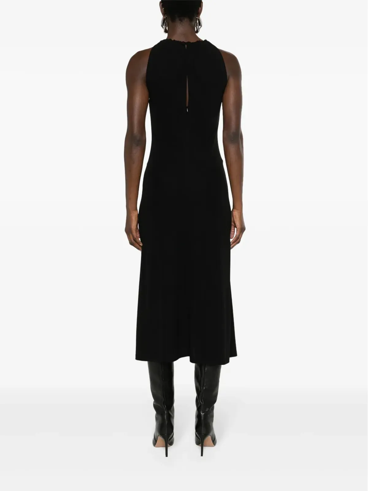 Givenchy レースアップリケ ホルターネック ミディドレス ブラック - 画像4