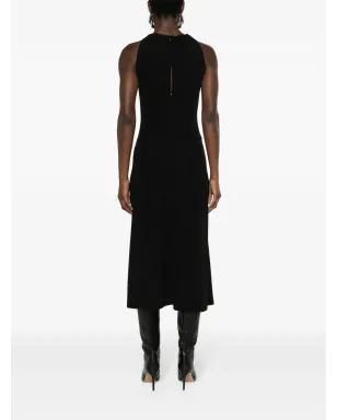 Givenchy レースアップリケ ホルターネック ミディドレス ブラック - サムネイル4