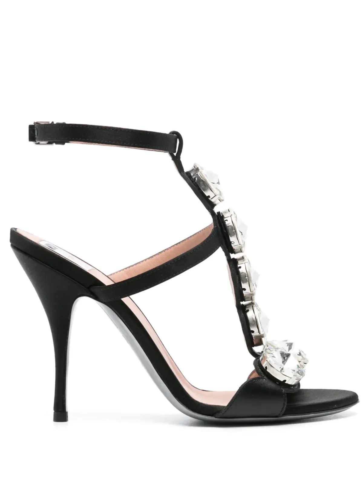 Moschino 110mm ジェム装飾サンダル（ブラック） - 画像1