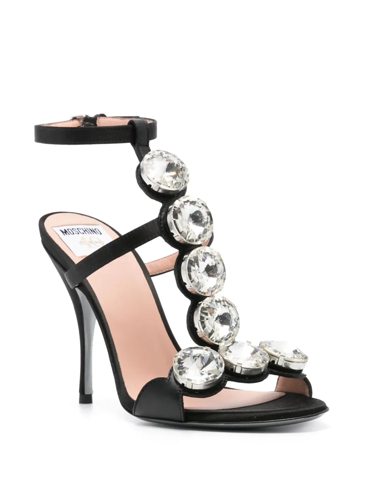 Moschino 110mm ジェム装飾サンダル（ブラック） - 画像2