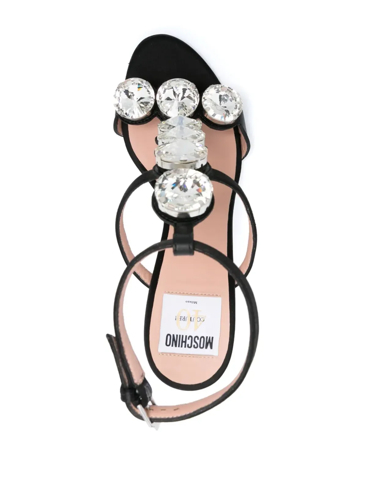 Moschino 110mm ジェム装飾サンダル（ブラック） - 画像4