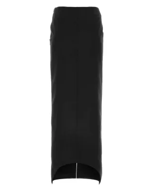 Givenchy フロントスリット ウール混紡 マキシスカート - ブラック - サムネイル2
