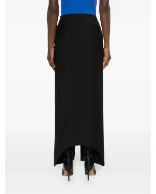 Givenchy フロントスリット ウール混紡 マキシスカート - ブラック - サムネイル4