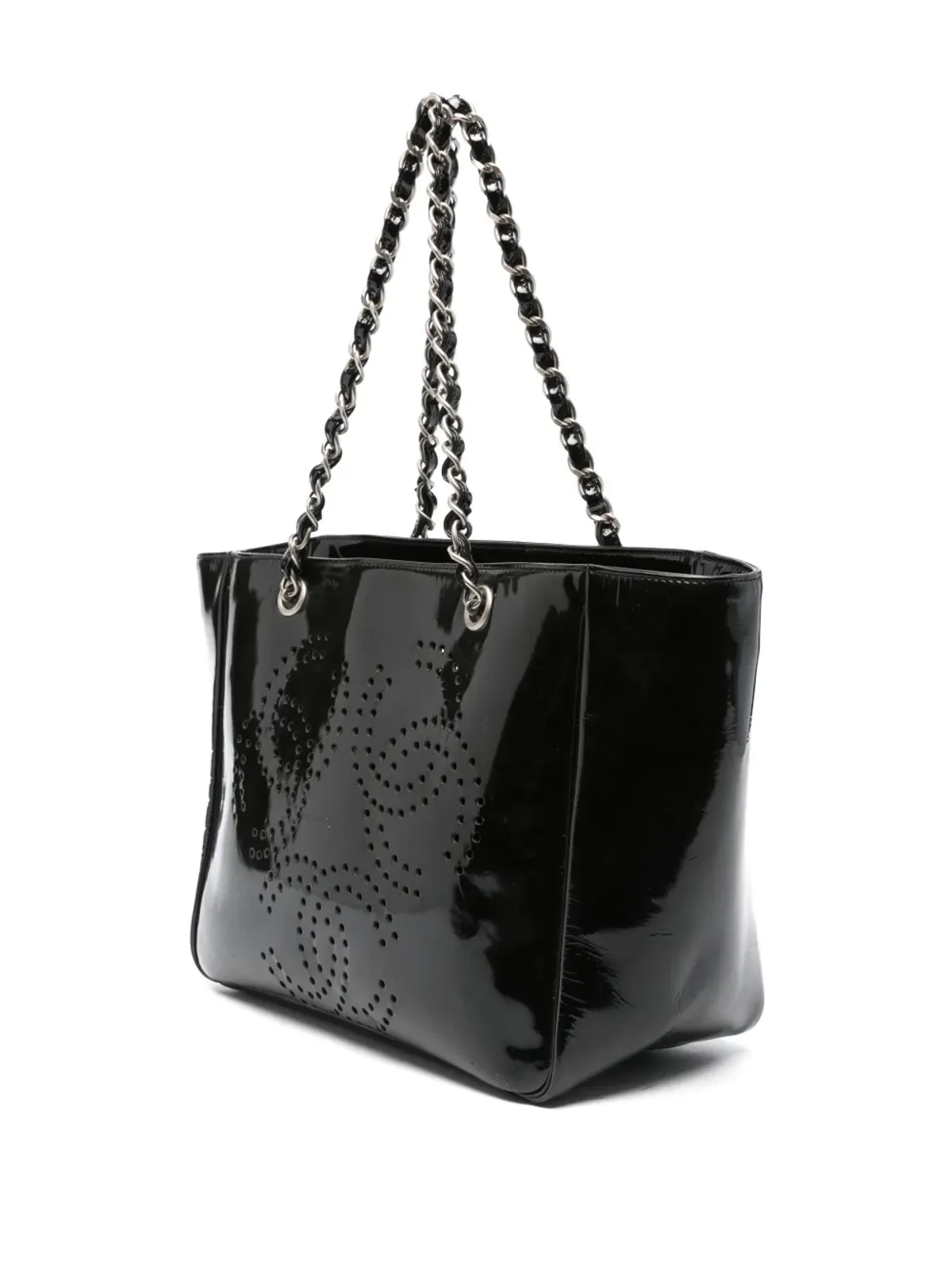 CHANEL ビンテージ 1999-2001年 レザー トートバッグ - ブラック - 画像2