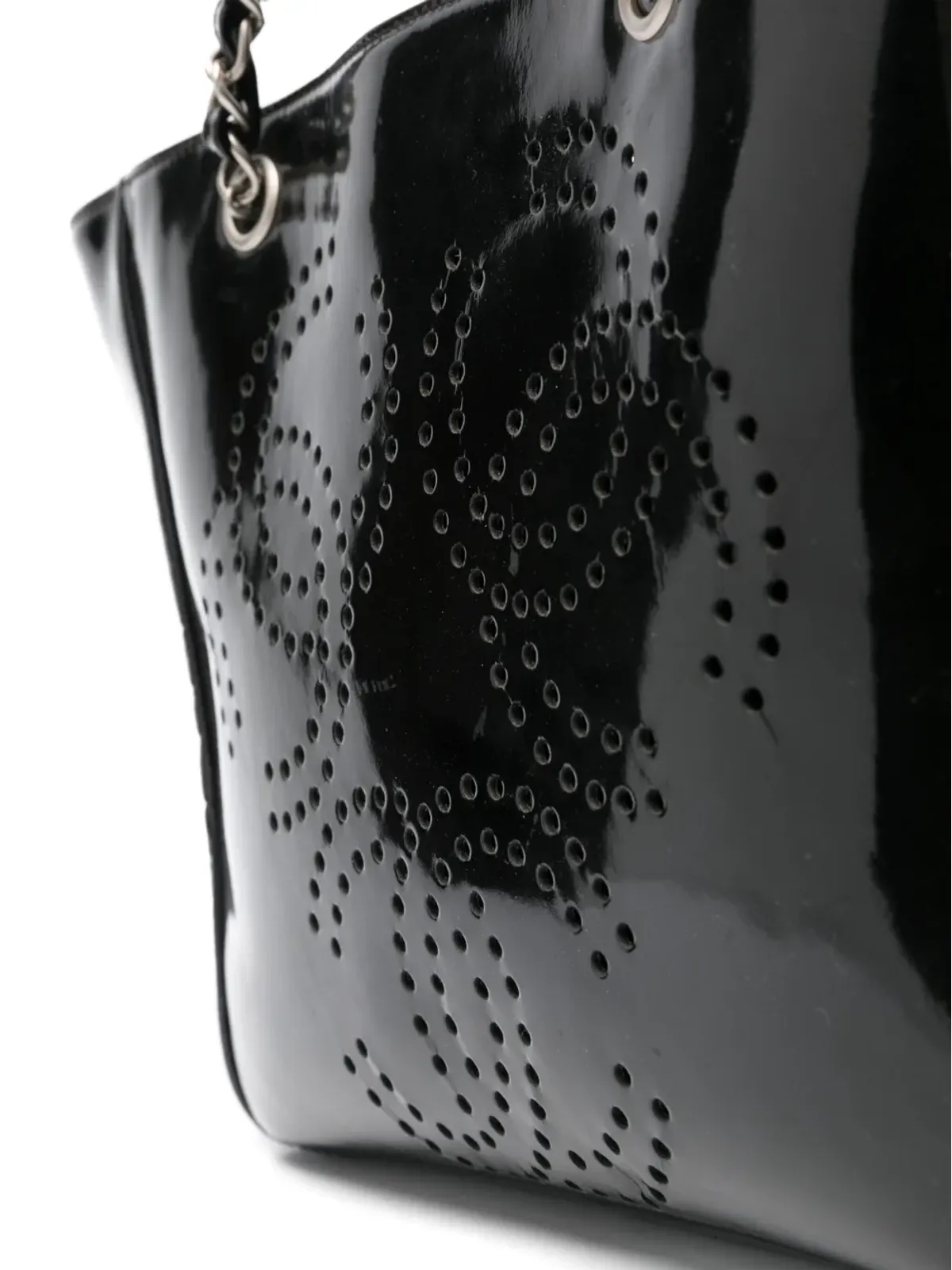 CHANEL ビンテージ 1999-2001年 レザー トートバッグ - ブラック - 画像3