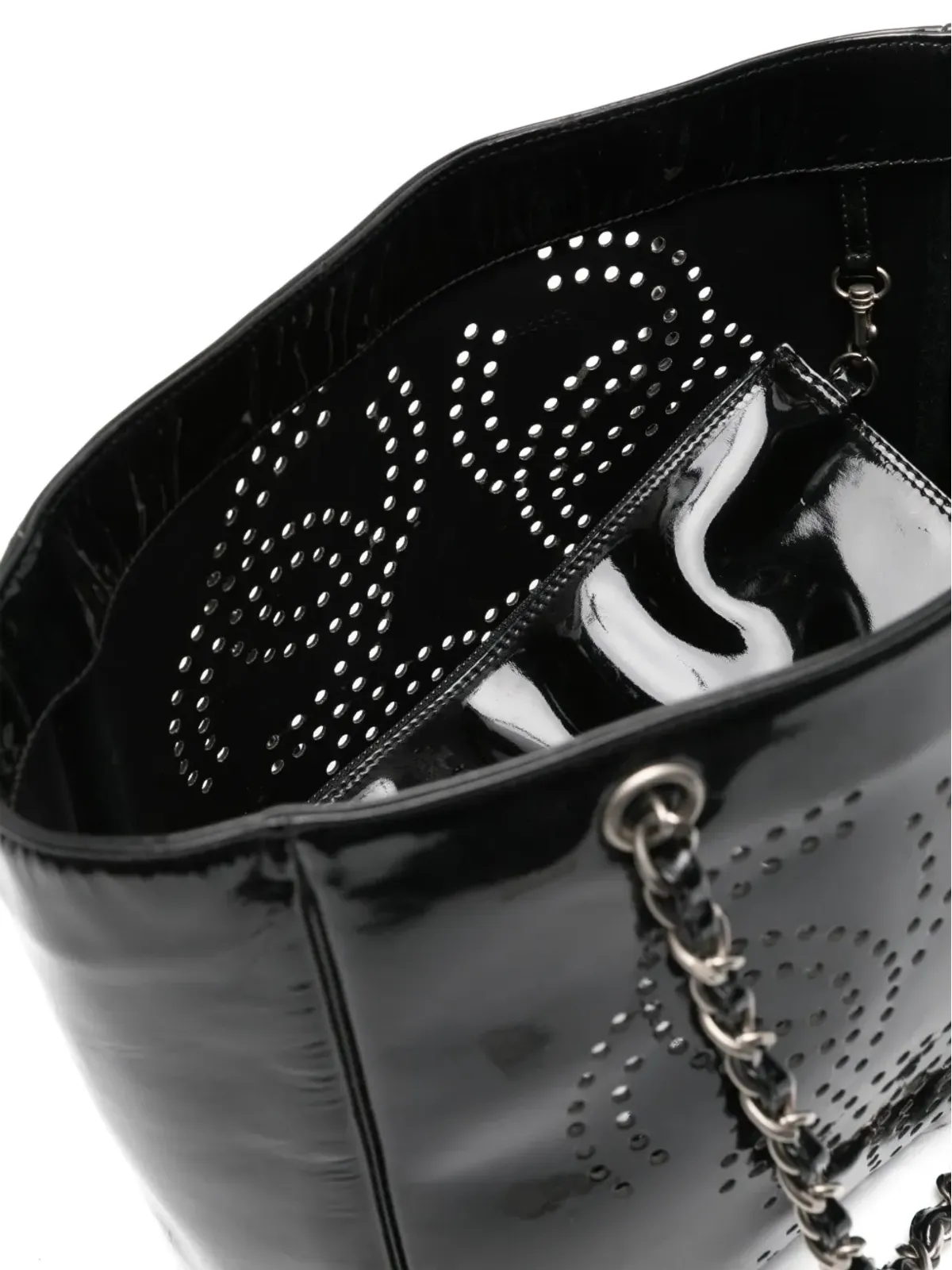 CHANEL ビンテージ 1999-2001年 レザー トートバッグ - ブラック - 画像4