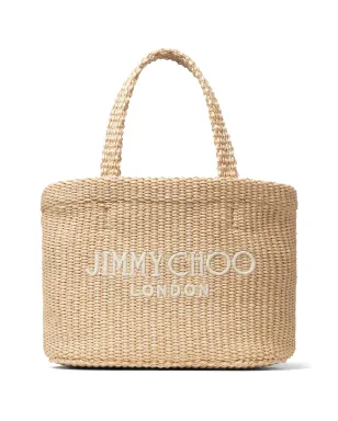 Jimmy Choo ミニロゴ刺繍ビーチバッグ - ニュートラルカラー - サムネイル1