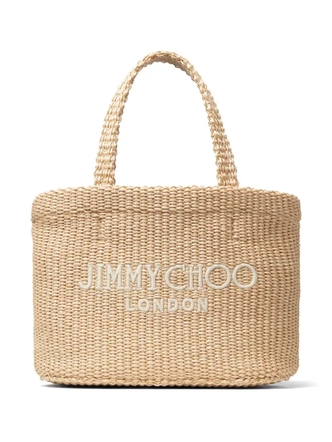 Jimmy Choo Jimmy Choo ミニロゴ刺繍ビーチバッグ - ニュートラルカラーの商品画像