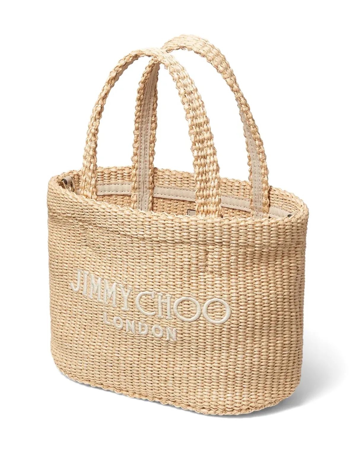Jimmy Choo ミニロゴ刺繍ビーチバッグ - ニュートラルカラー - 画像4