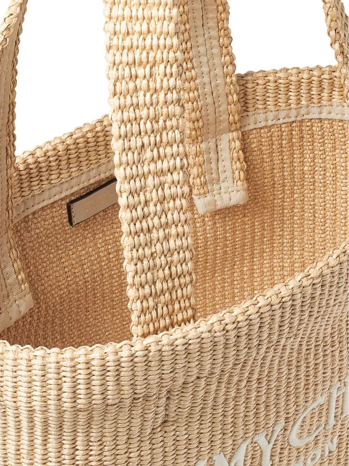 Jimmy Choo ロゴ刺繍 ビーチバッグ - ベージュ系 - 画像5