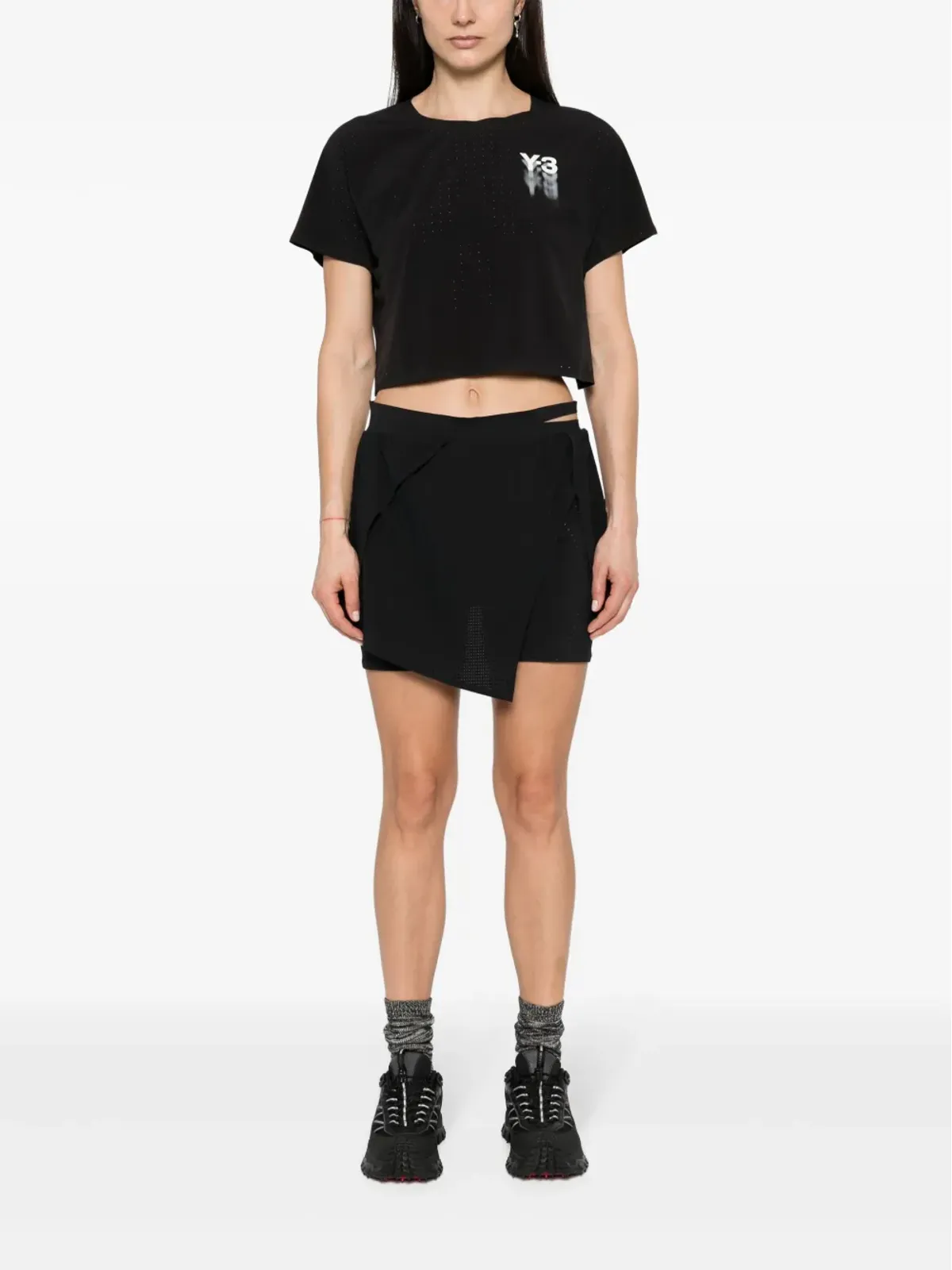 Y-3 ロゴプリント メッシュ スコート - 画像2